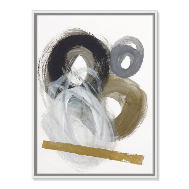 Swirls of Asia 2 - Peinture sur toile avec cadre flottant, H 24 po x l 18 po x P 2 po, Cadre blanc