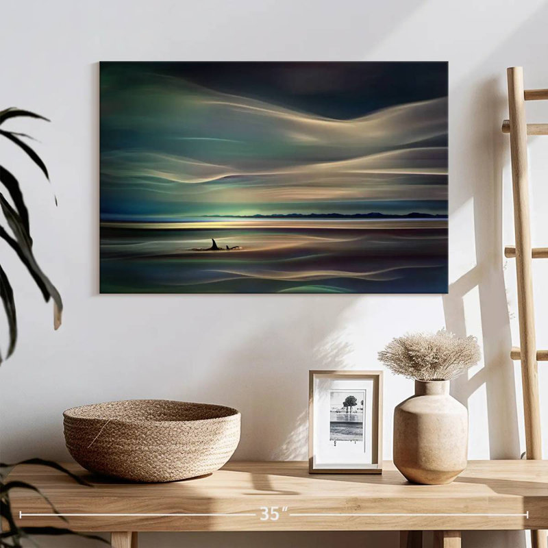 Alvord Swimming Orcas, 32" H x 48" W