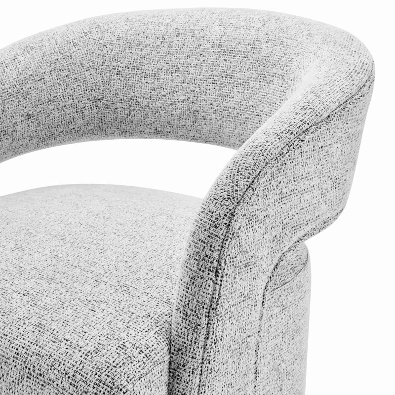 Taulant Retro Upholstered Swivel Accent Armchair with Wooden Base - Stylish Lumbar Design, Grey/Black