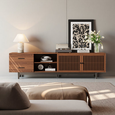 78'' Modern Tv Stand For Tvs Up To 85", Entertainment Center With Deep Drawers, Adjustable Shelf, Cable Management And Soft-closing Hinges, Walnut