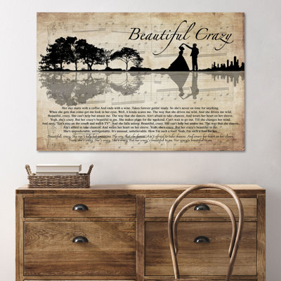 «Husband And Wife», magnifique toile tendue tendue avec châssis, pour décor de musique partenaire, noir et beige
