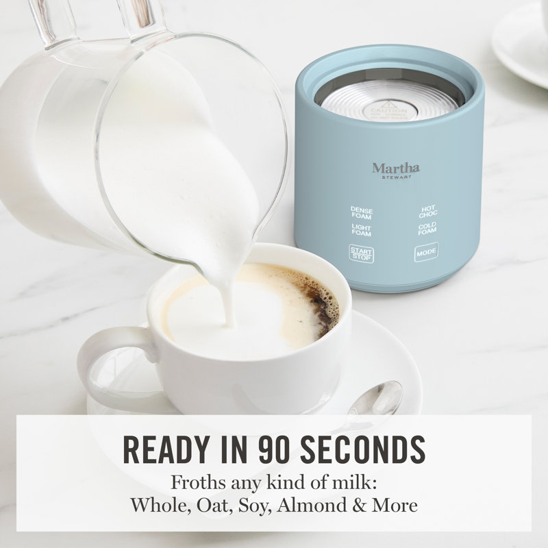 Martha Stewart 4-in-1 Milk Frother, Linen, Ciel