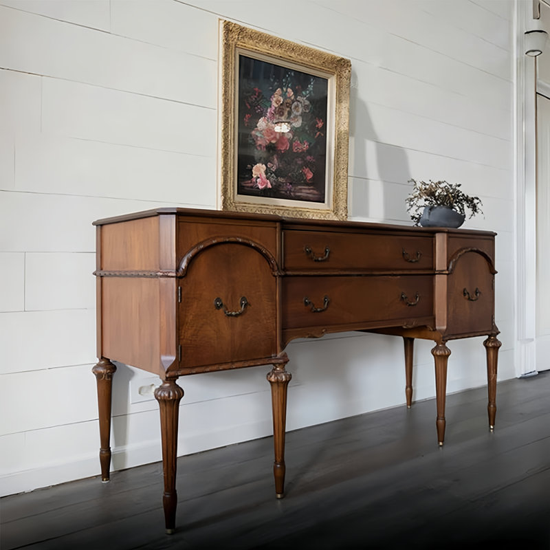 French-style  vintage carved entrance cabinet