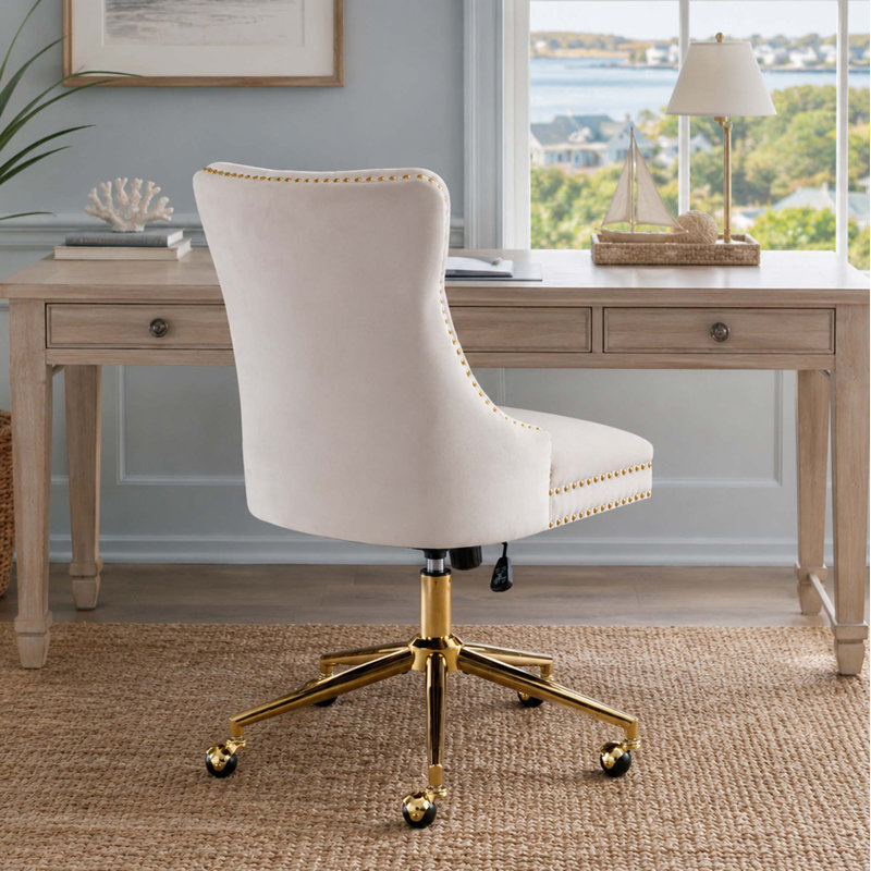 Chaise de bureau Curtrina, Beige