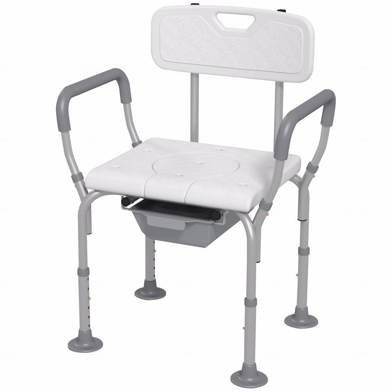 3-in-1 Multifunctional Shower Chair with Commode Bucket