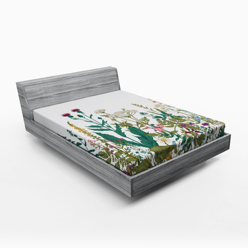 Microfiber Floral Fitted Sheet, Full Fitted Sheet