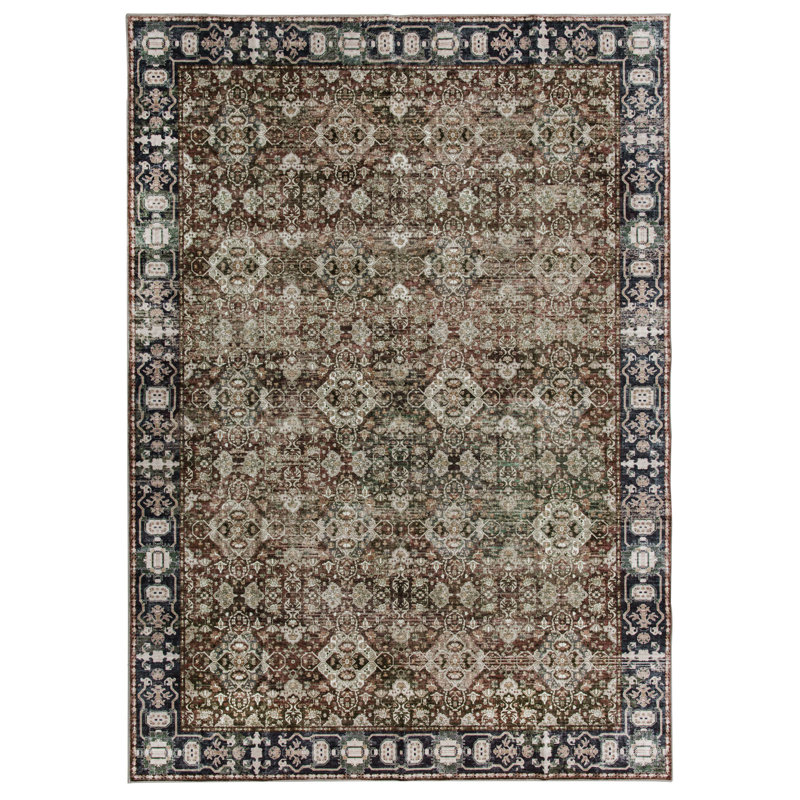 CYNTHIA Machine Washable Vintage Distressed Area Rug Soft Foldable, Rectangle 9' x 12'
