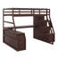 Lit mezzanine avec 7 tiroirs, 2 tablettes et un bureau-734526421
