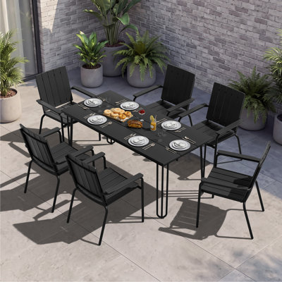 Polystyrene 66.9'' L Outdoor Dining Table