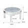 Glass Round Coffee Table Mirrored Diamonds Inlay
