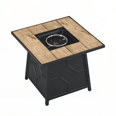 Table carrée avec foyer étanche au gaz propane à allumage automatique de 40 000 BTU pour une décoration extérieure sécuritaire