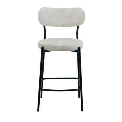2x Mateiu 67 Velvet Upholstered Bar Stool