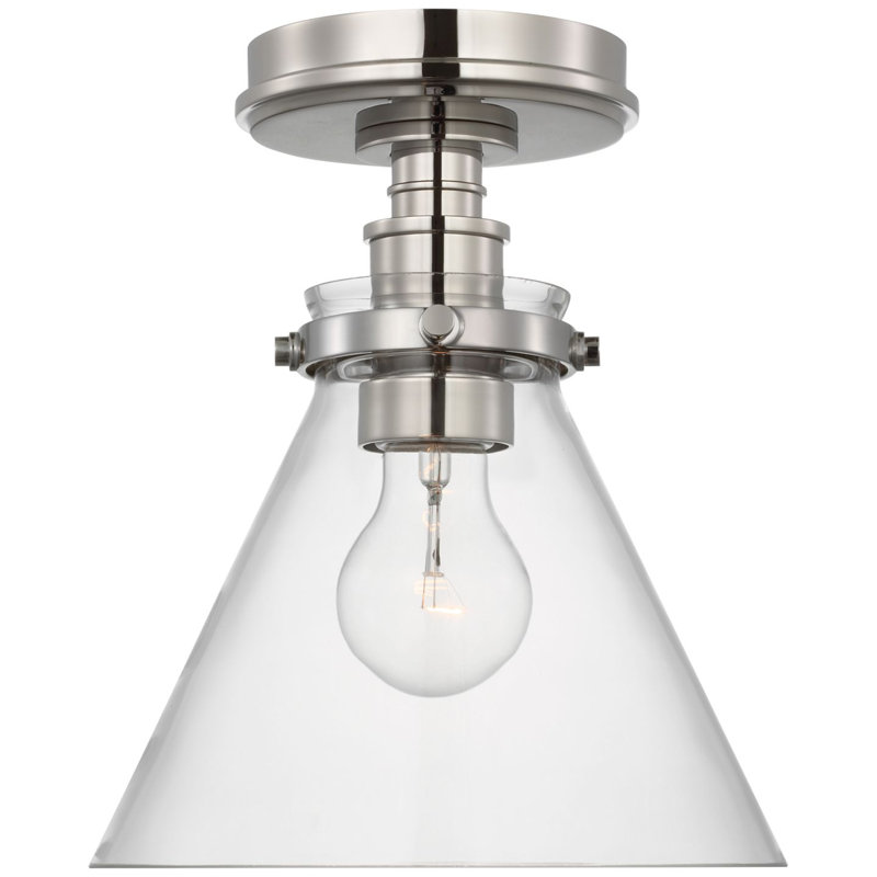 Parkington 1 - Light Flush Mount, Polished Nickel, Clear