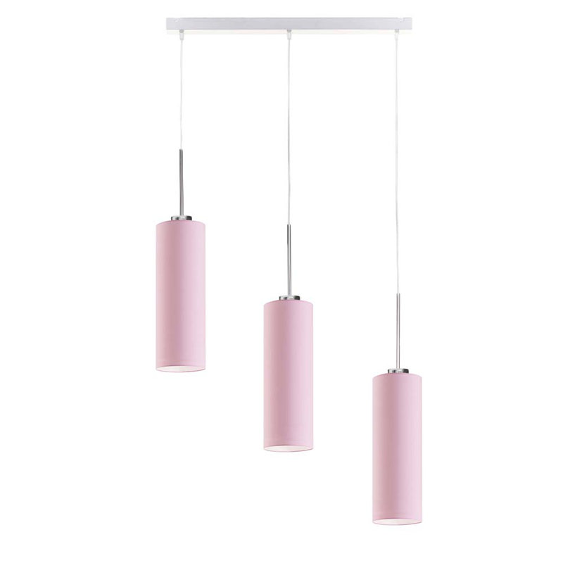 Borneo 3 - Light Kitchen Island Pendant, Light Pink, Brushed Steel