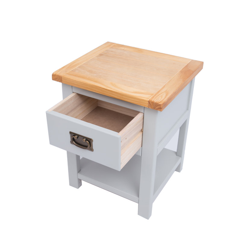 Vann 45 cm W Bedside Table, Grey