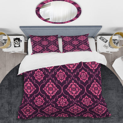 Ensemble de housse de couette Magenta Quatrefoil Glam IV - Transitional