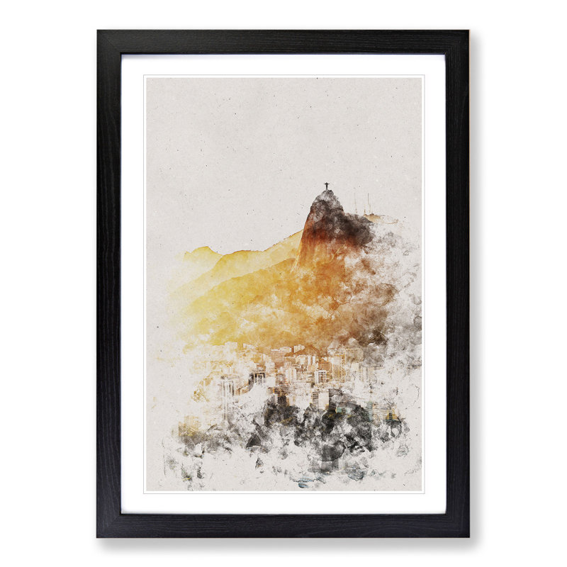 Christ the Redeemer in Rio Vol.3 - Picture Frame Painting, Black Framed, 48cm H x 36cm W x 2cm D