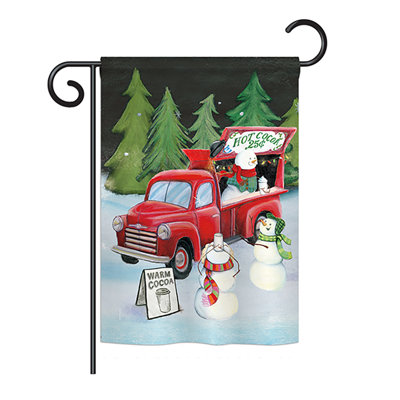 Drapeau de jardin américain à double face 19 x 13 po Snowmen