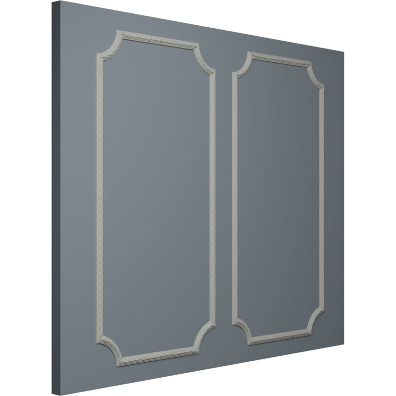Moulure à panneau de feuilles d'acanthe Reeded, L 24 po x H 48 po, Double