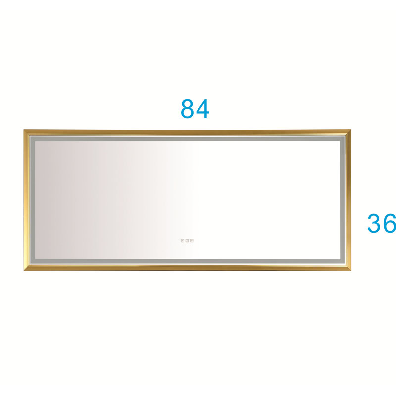 Miroir mural Daesia, 48 po x 60 po, Doré
