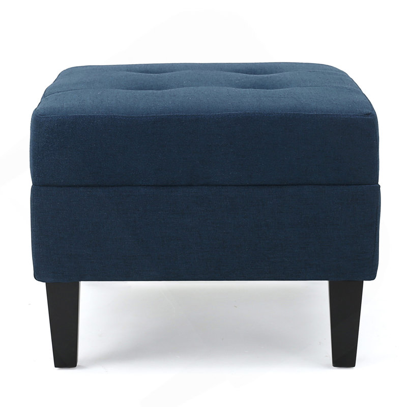 Repose-pieds capitonné polyvalent avec coussin de rebond, structure en bois de bouleau pour une assise durable et confortable