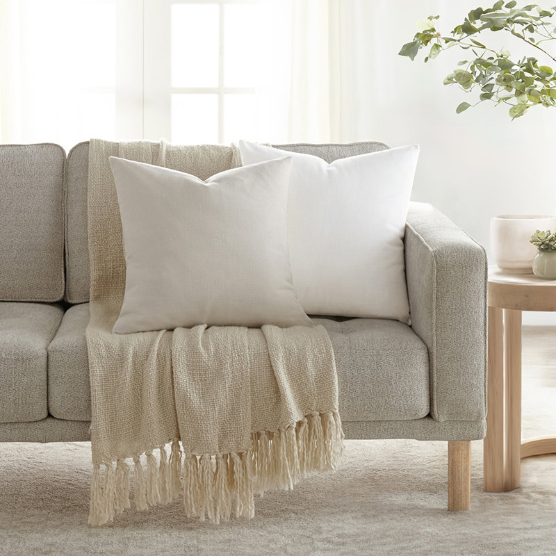 Coussin en coton uni, Blanc