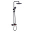 Système de douche thermostatique moderne avec douche à effet pluie de 10 po, douchette à 3 modes et robinet de baignoire