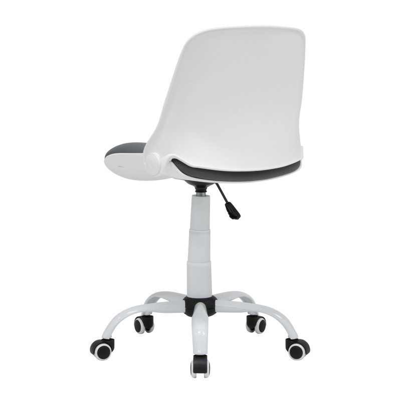 Ergonomic White and Gray Fabric Swivel Task Chair