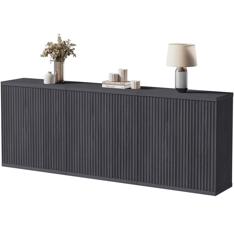 Armoire d'appoint avec tablettes réglables Cesiro, Aulne gris foncé, 3