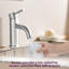 Robinet de lavabo de salle de bain - Moderne, nickel brossé, 1 trou, jet d'eau douce à finition simple-122075526
