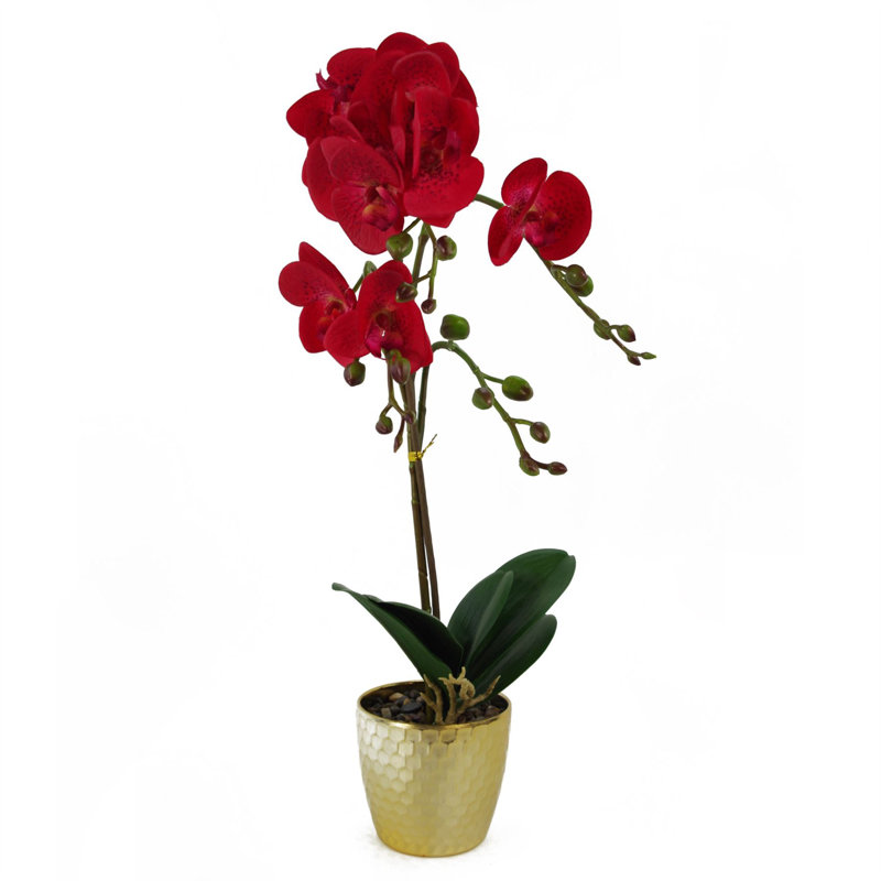 50cm Faux Plant in Pot Liner, Red