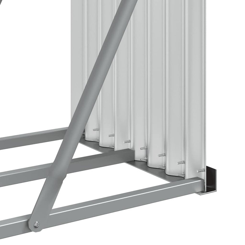 Porte-bûches en acier galvanisé 70,9 po x 17,7 po x 39,4 po, Argent