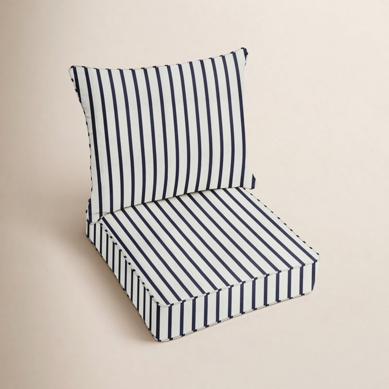 LaShallia Stripe Outdoor Sunbrella Seat/Back Cushion