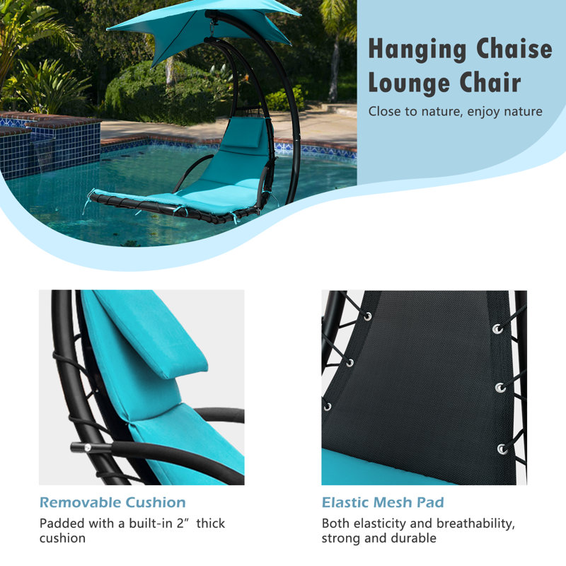 Chaise longue avec support Esme, bleu