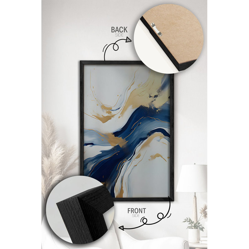 Ensemble de 3 panneaux décoratifs élégants en bois aggloméré, cadre en bois massif, 13,4 x 19,3 x 0,6 pouces | Œuvre d'art 100% MDF avec impression numérique | Parfait pour le salon, la chambre à coucher et le bureau, design élégant et moderne