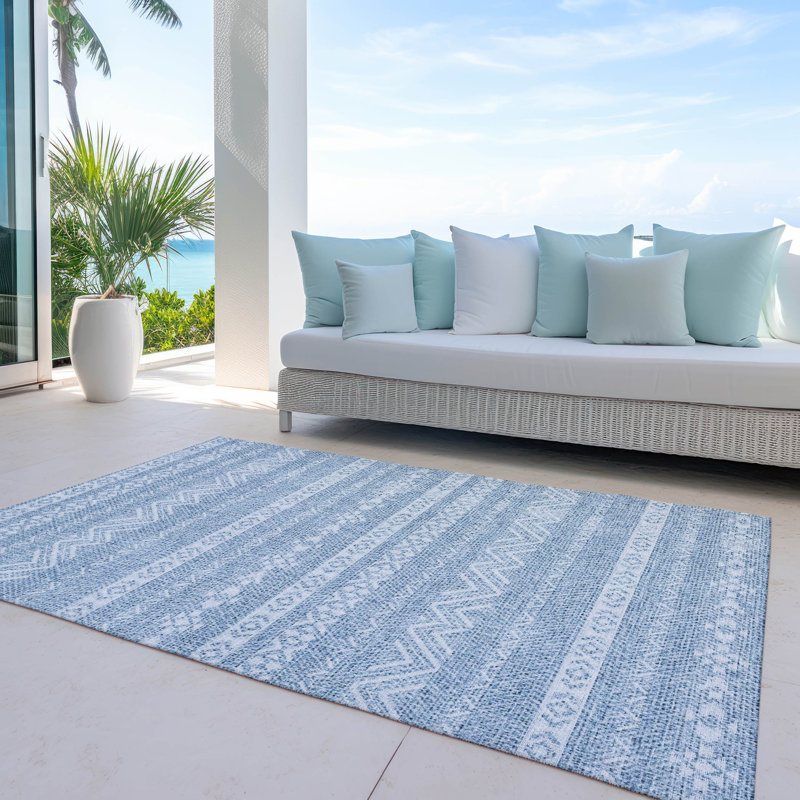 Tapis intérieur / extérieur Cean avec envers antidérapant, Rectangle 10 pi x 14 pi