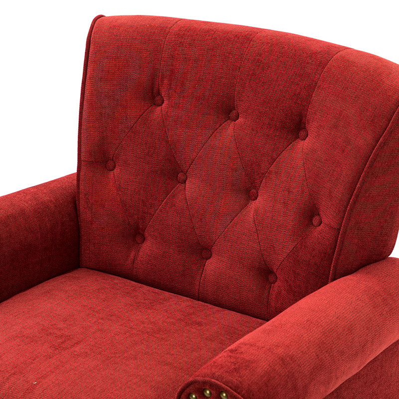 Fauteuil capitonné 29,5 po Anine, Polyester rouge