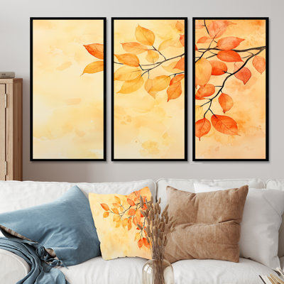 Autumn Leaves In Canada V - Leaves Wall Décor Set