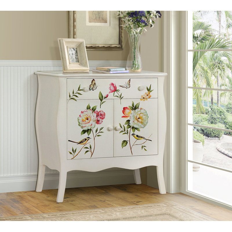 Armoire décorative à 2 portes Sanger, Crème