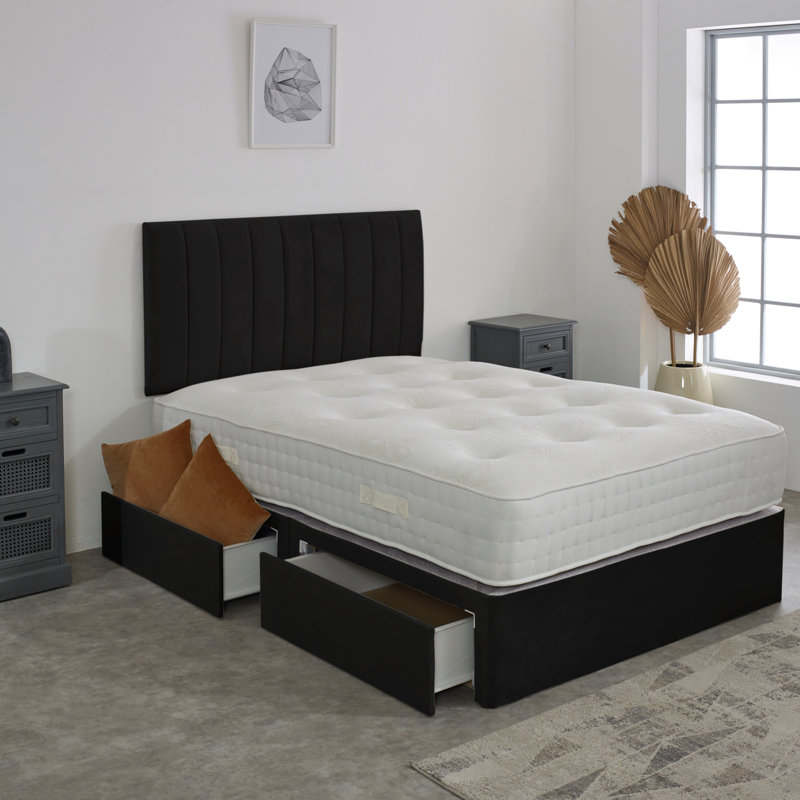 Divan Bed Set, Black, Single (3')