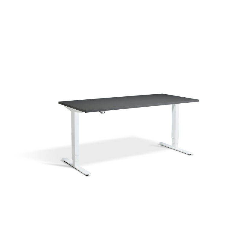 Trexler Metal Base Standing Desk, Graphite/White, 1300cm H x 1600cm W x 800cm D
