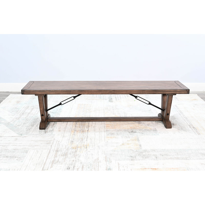 Banc en bois massif Ameet, Naturel