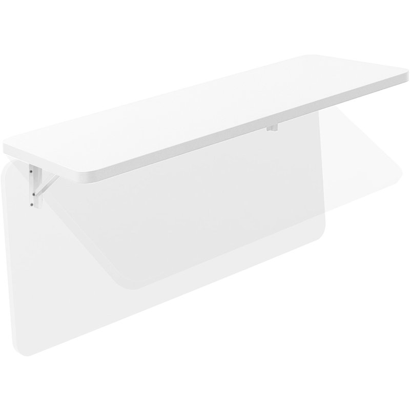 Wall Mounted Folding Workbench, White, 6.5" H x 43.3" W x 18" D