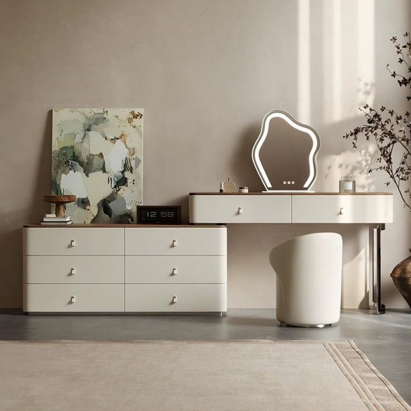 Makeup Vanity with Light mirror,8 drawers,1 chair