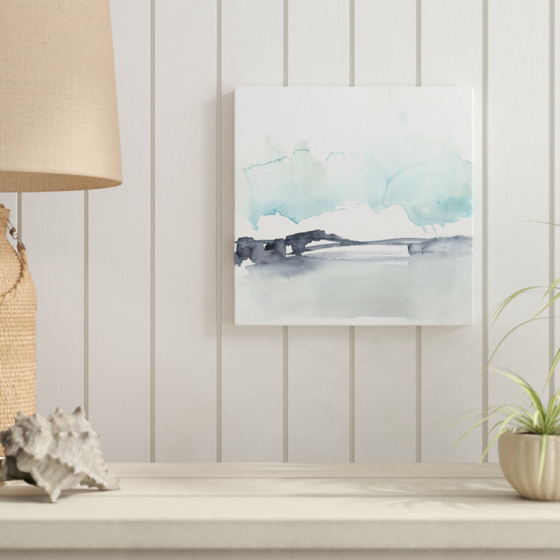 «Snow Line VI», peinture sur toile, H 12 po x l 12 po