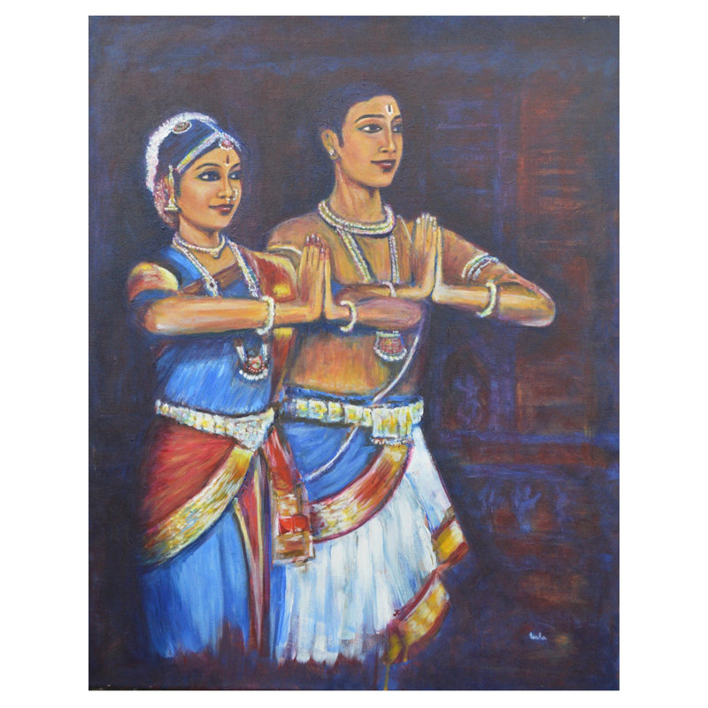Bharatanatyam Namaskar | Acrylique sur toile | Par Usha Shantharam
