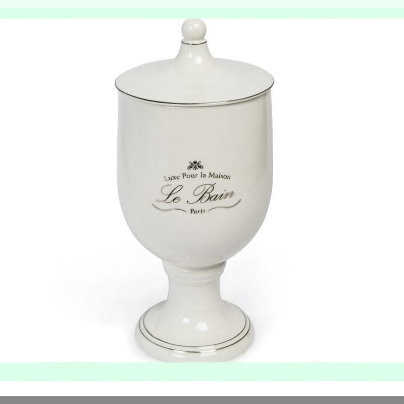 Elegant White Le Bain Storage Canister