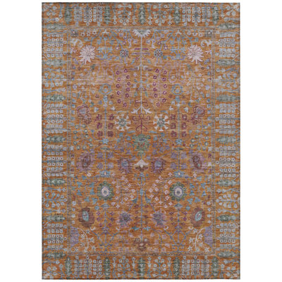 Machine Washable Indoor/Outdoor Kaczor ACN2231 Global Rug