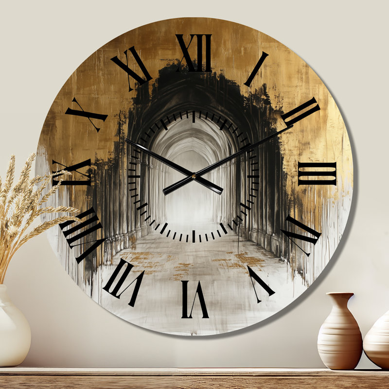 Horloge murale moderne en métal « Cathédrale de Lumière et d'Ombre », Petit