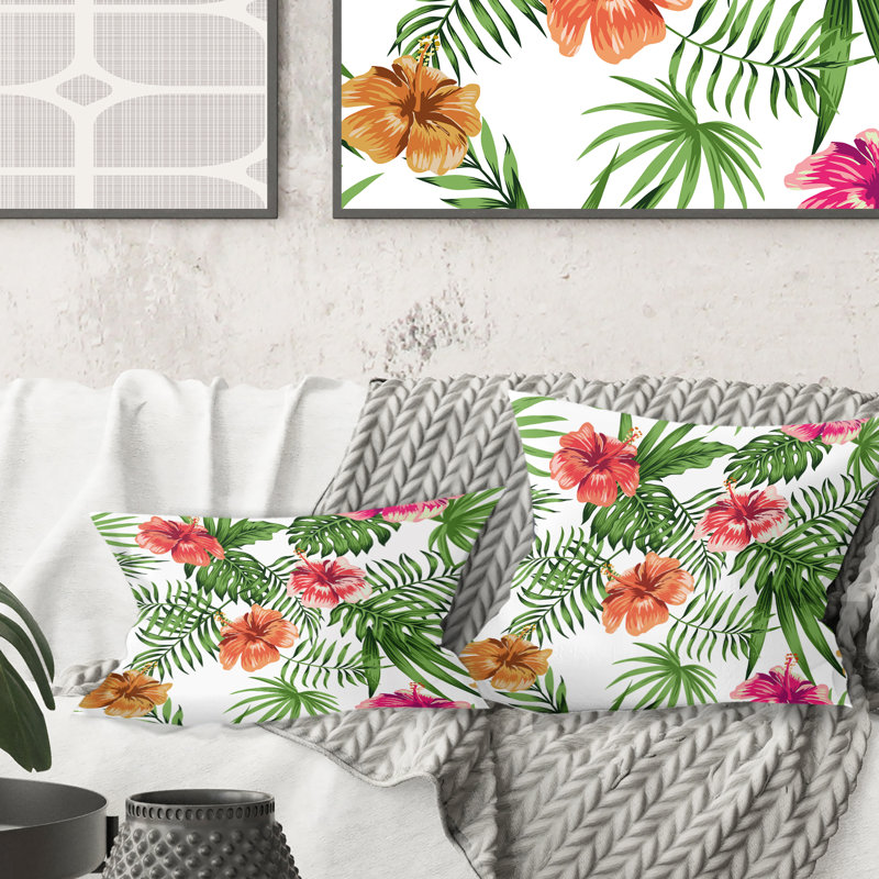 Coussin tropical plantes et fleurs tropical ii
